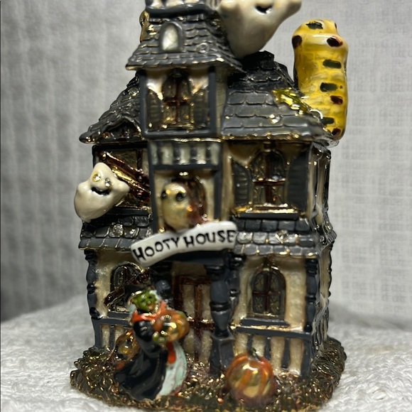 Fitz and Floyd Figurine enamel trinket box - Rare Hooty House 🎃 - Picture 5 of 8